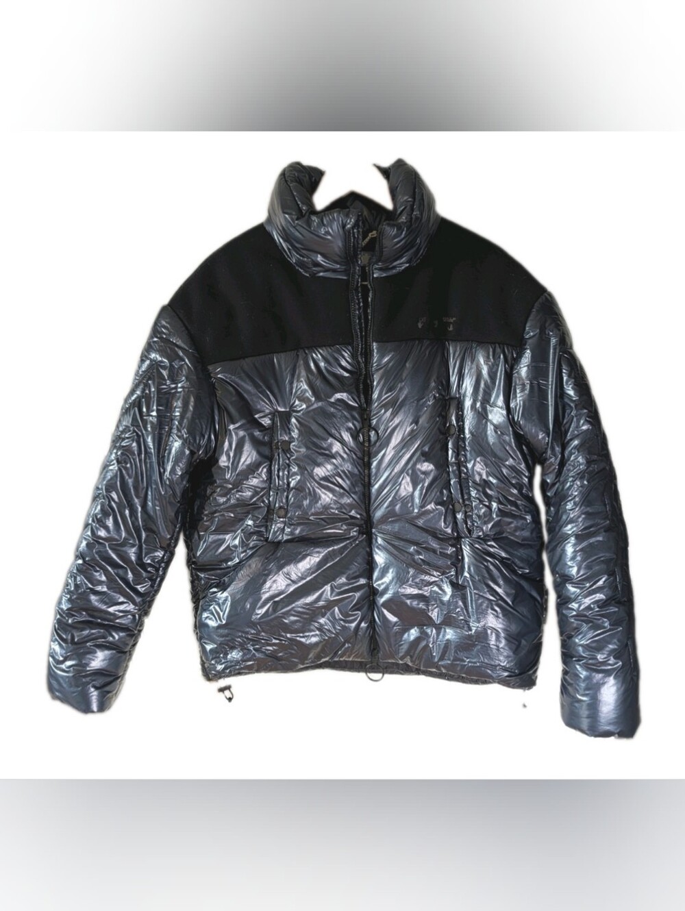 Off-White c/o Virgil Abloh jacket Puffer Men’s Size Large metallic blue 2013